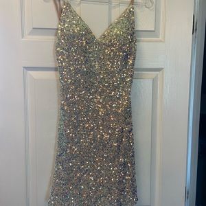 Gold sequin dress